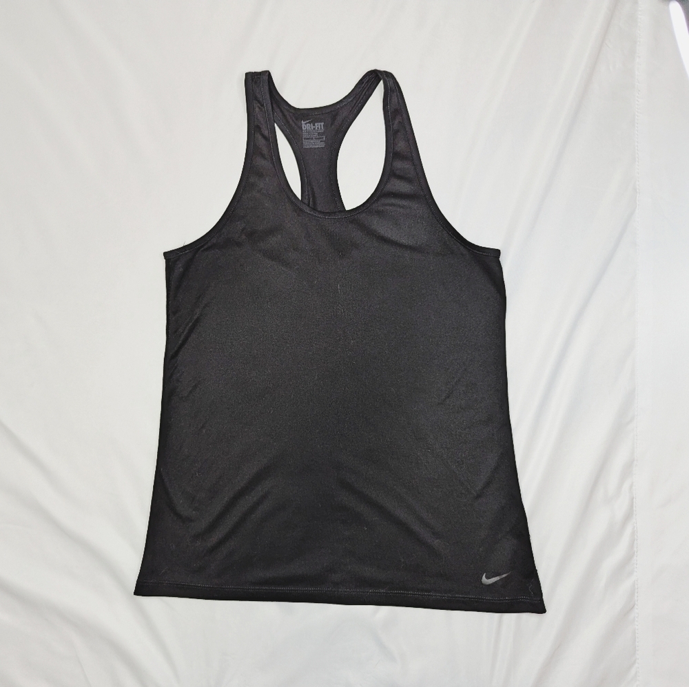 Nike Women's Dri-fit Racer Tank Top, black, size Large